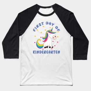 Bonny Unicorn | First Day Kindergarten Baseball T-Shirt